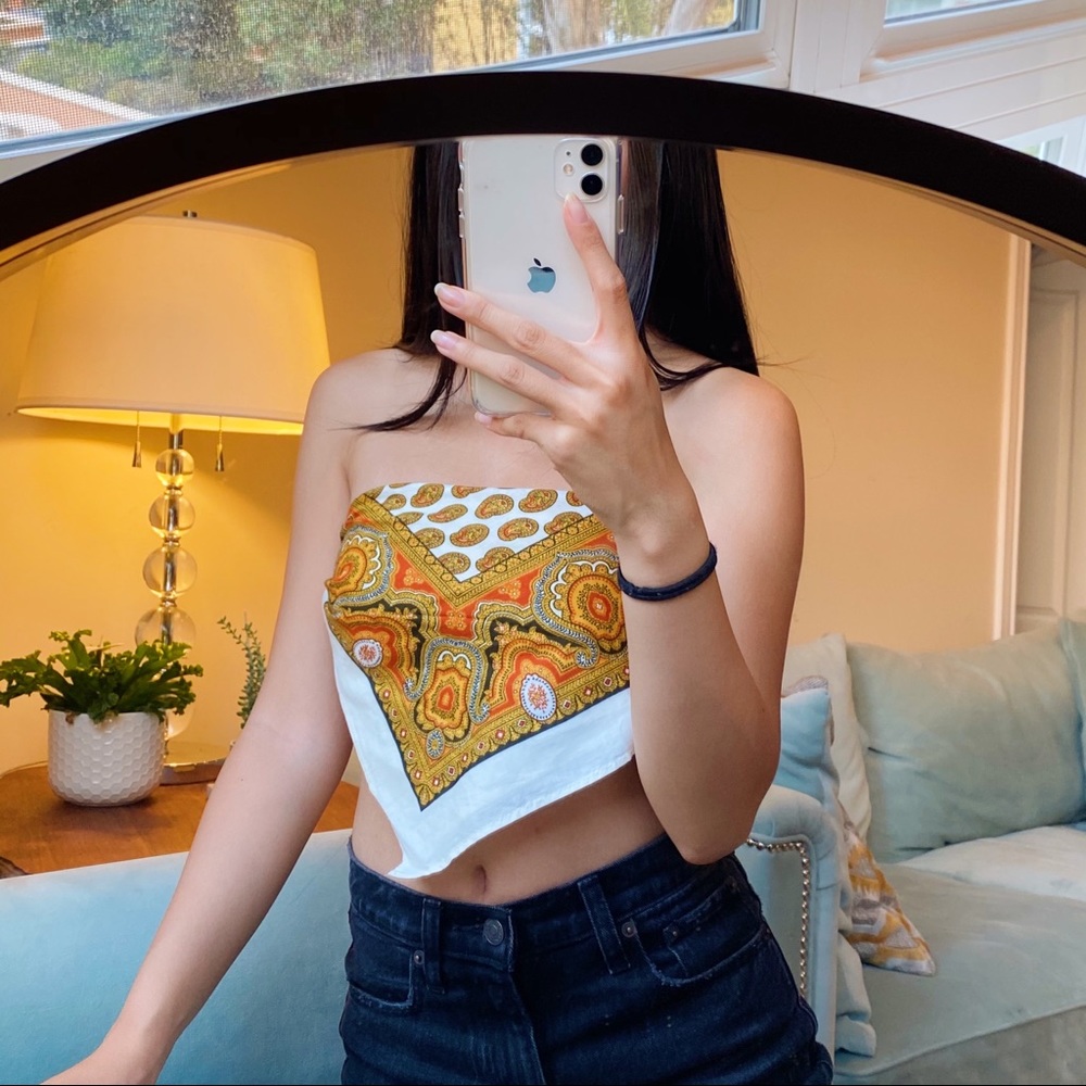 Vintage Yellow Scarf Top